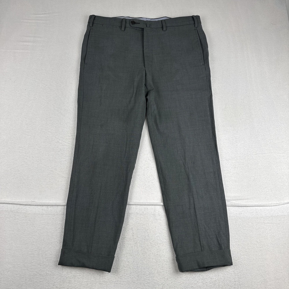 Sid Mashburn Green Cotton Dress Pants Cuffed fits 32*25 Business Office Dressy